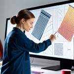Textile Design Innovation**

"A textile designer working at a large monitor displaying complex fabric patterns, surrounded by colorful yarn samples and design sketches, fully clothed, appropriate attire, safe for work, professional studio environment, well-lit, perfect anatomy, natural proportions, high resolution, professional photography, trend-setting design, creative atmosphere, family-friendly."

**