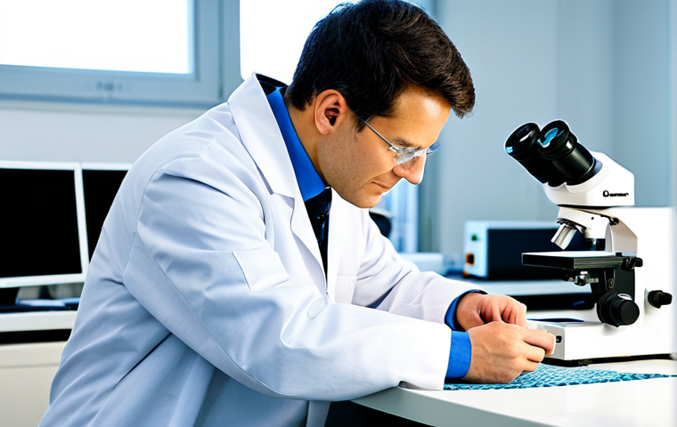 Textile Professional at Work**
"A professional textile engineer in a fully clothed lab coat, inspecting fabric samples under a microscope in a brightly lit textile laboratory, appropriate attire, safe for work, perfect anatomy, natural proportions, detailed textures, professional photography, high quality, modest, family-friendly."
**