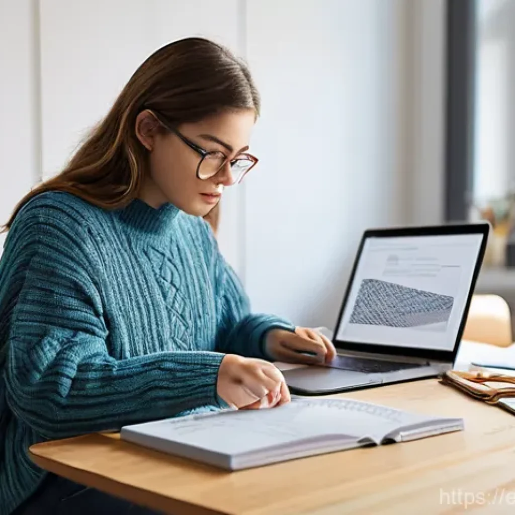 섬유기사 필기시험 대비 성공 사례 - **Prompt 1: Focused Textile Engineering Student**
    "A young adult female student, approximately 2...