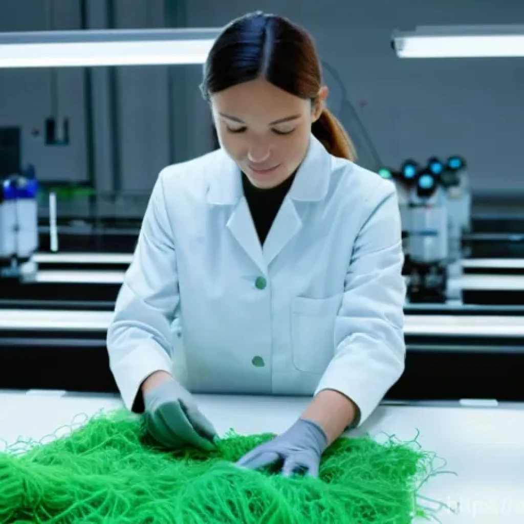 섬유기사와 시험 준비 동영상 - **Prompt:** A vibrant, futuristic textile engineering lab, bathed in natural light, showcasing advan...