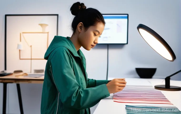 섬유기사 필기시험 요약집 - **Prompt:** A dynamic scene inside a contemporary textile mill, showcasing advanced fabric construct...