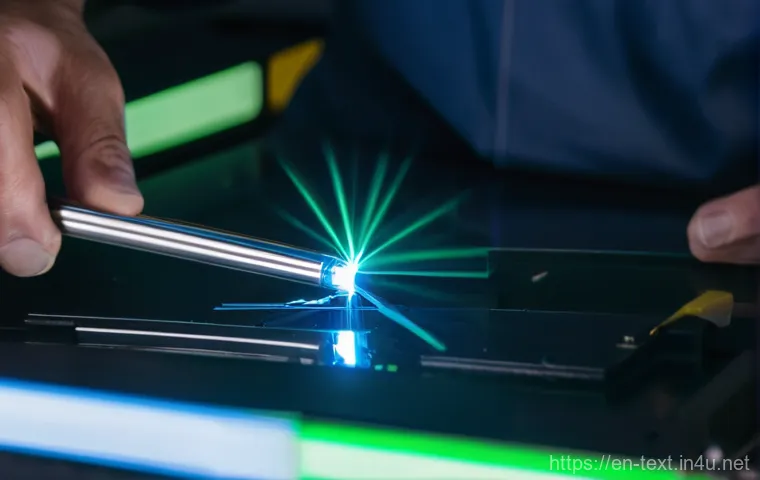 섬유기사 필기시험의 핵심 요약 - **"Total Internal Reflection in Fiber Optics"**
    A highly detailed, vibrant scientific illustrati...