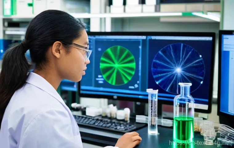 섬유기사와 시험 준비의 효과적인 방법 - **Prompt 1: Deep Dive into Fiber Material Science**
    "A bright, naturally lit university laborato...