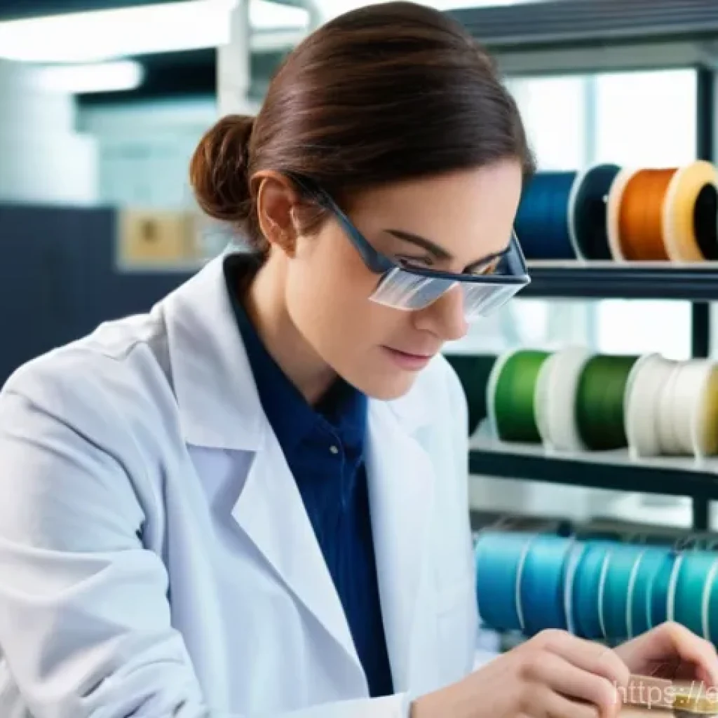 섬유기사 시험 교재 추천 - **Prompt:** A highly detailed, realistic image of a female textile engineer, approximately 30 years ...