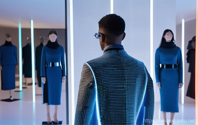 섬유기사와 패션 및 텍스타일 연결성 - **Prompt Title: "Dynamic Wearable Tech: Integrated Performance"**

    A dynamic, action shot of a f...