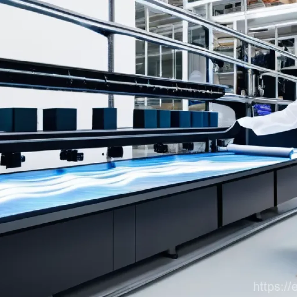 섬유기사 자격증 취득 후의 전망 - The Digital Weave: AI and Robotics in Textile Innovation**

"A futuristic, brightly lit textile rese...