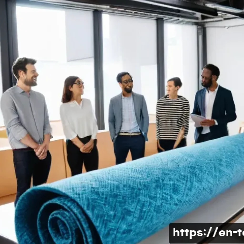 섬유기사와 직장 내 커뮤니케이션 - **Prompt:** A diverse team of male and female textile engineers, all professionally dressed in smart...