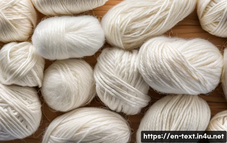 섬유기사 필기시험 예상 문제 - A detailed close-up image showcasing a variety of natural and synthetic fibers arranged side by side...