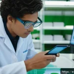 섬유기사 자격증 수요 전망 - A modern textile technologist’s laboratory showcasing sustainable fabric samples made from organic c...